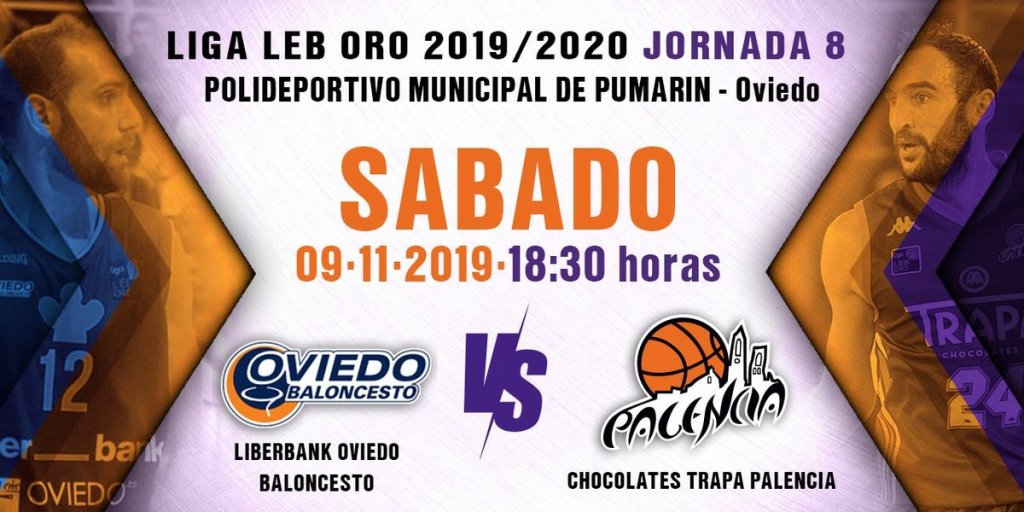 El Chocolates Trapa Palencia Baloncesto visitará al Liberbank Oviedo la tarde del sábado.